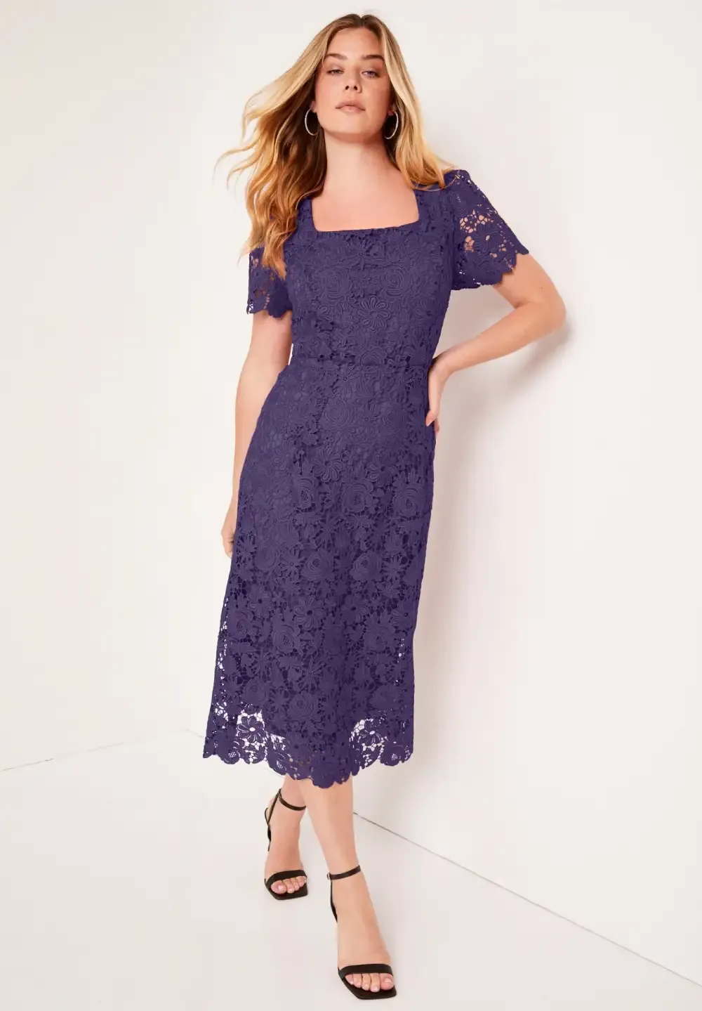 Square-Neck Lace Jessica Dress