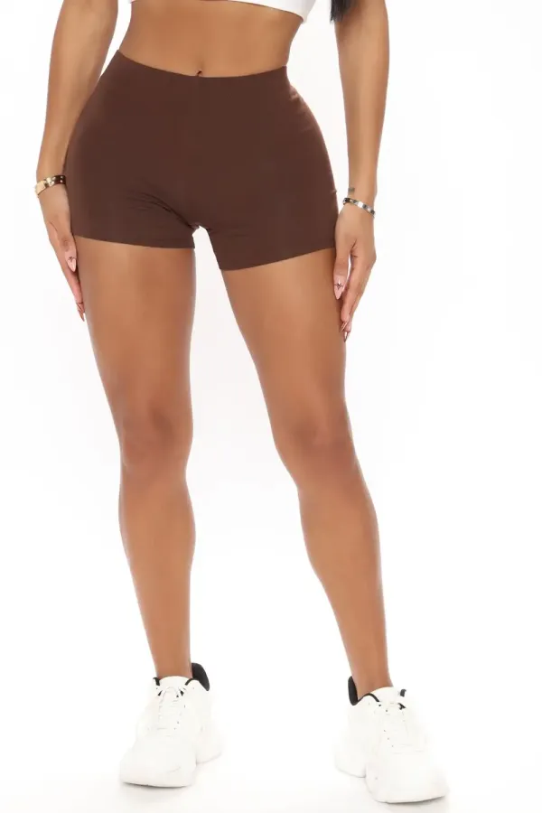 Plain Jane Mini Shorts - Chocolate