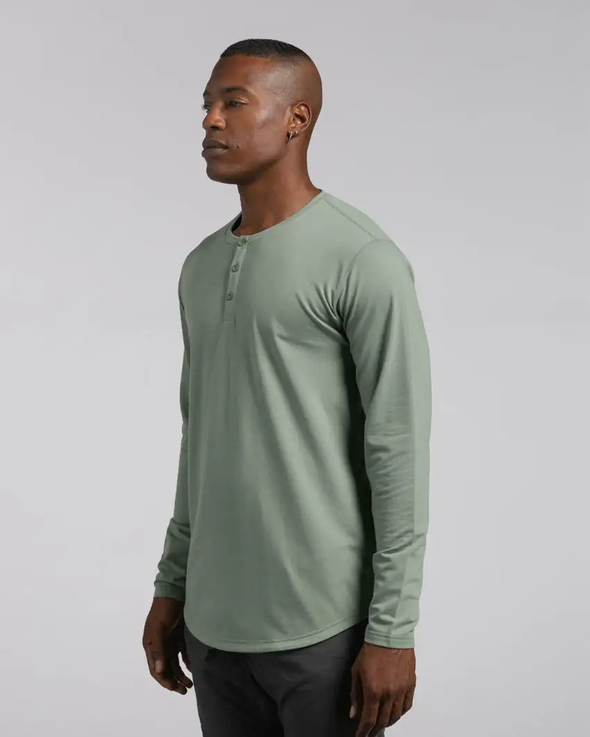 Henley Drop-Cut Long Sleeve: Bylt Signature