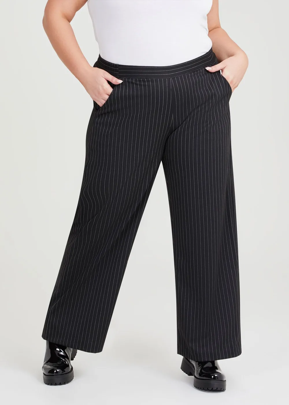 Pinstripe Straight Leg Pant