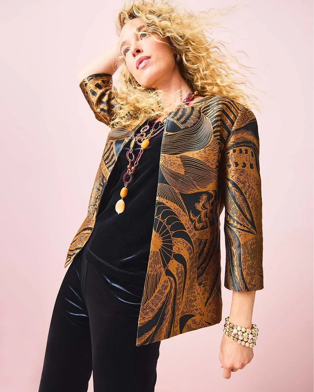 TravelersTM Collection Floral Jacquard Jacket