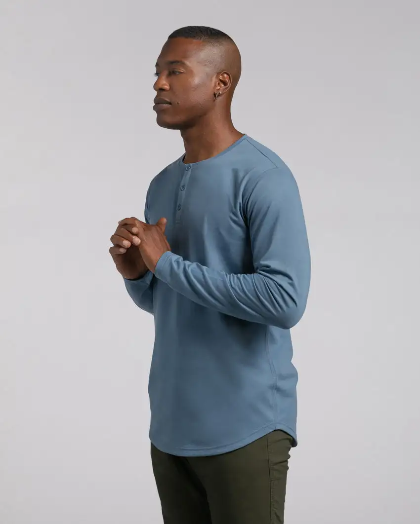 Henley Drop-Cut Long Sleeve: Bylt Signature