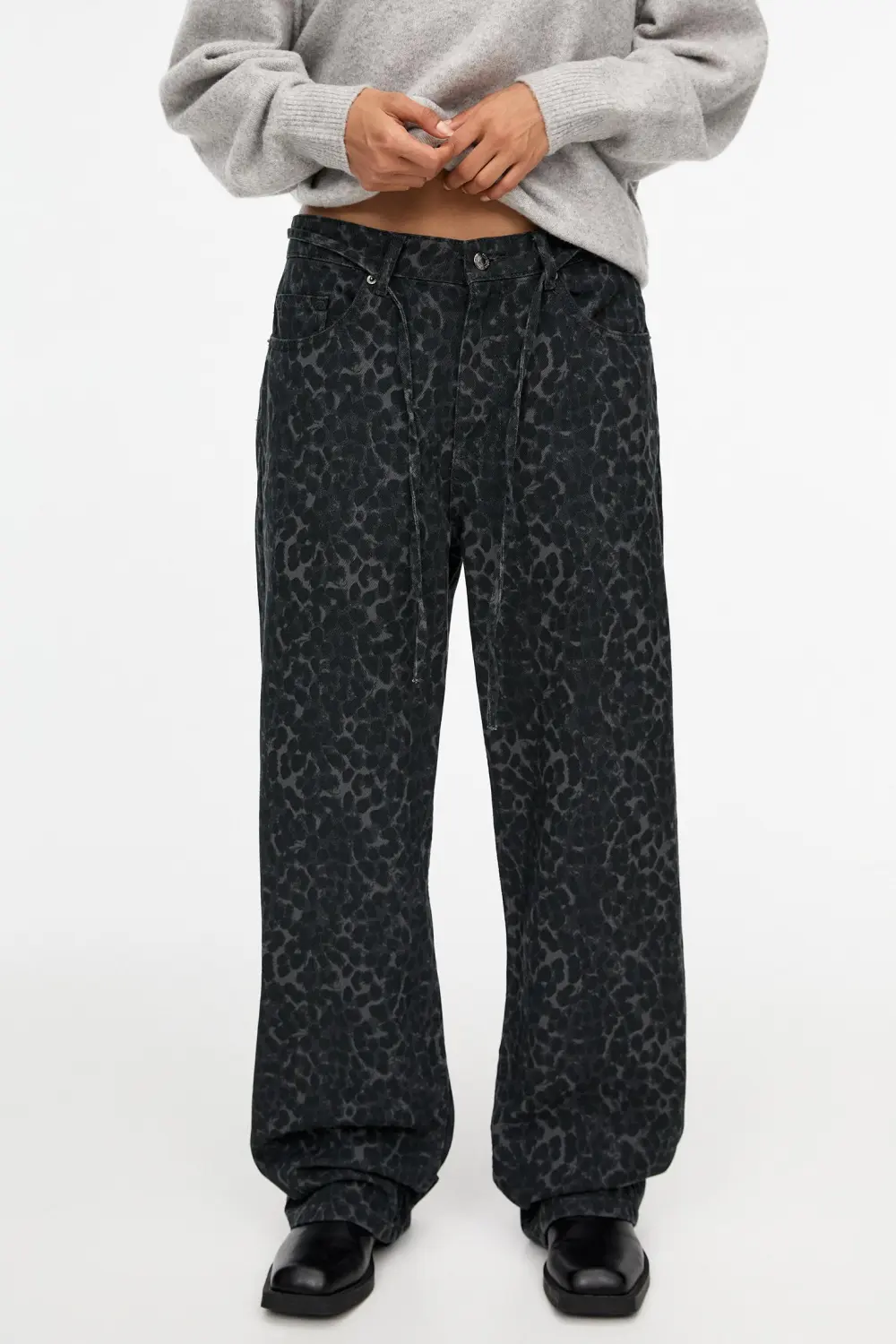 Jeans baggy leopardo