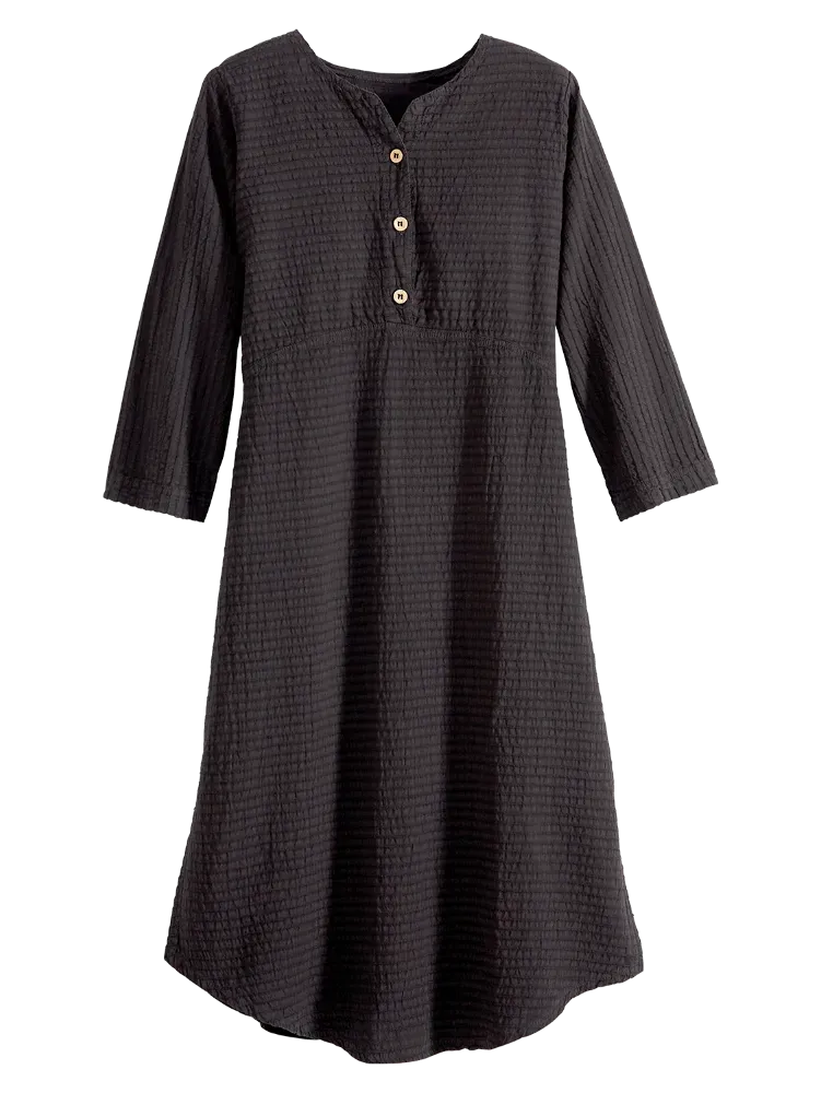 Crinkle Cotton Popover Dress